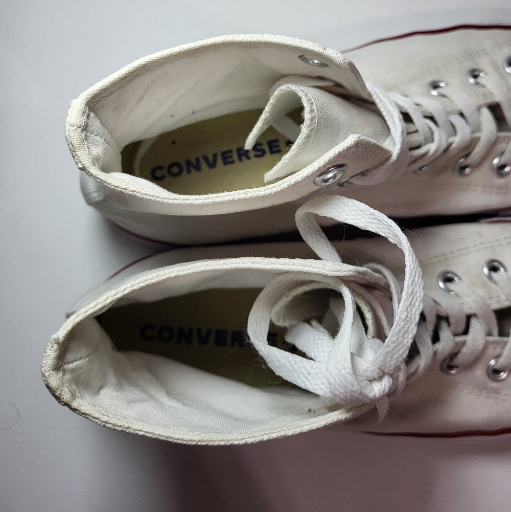 Converse Chuck Taylor All-Star High Top White Sneakers Women's 10.5 Men's 8.5 - Picture 8 of 12